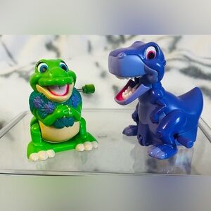 1997 Land Before Time Chomper/Ducky wind-up toys from Burger King kids' meals